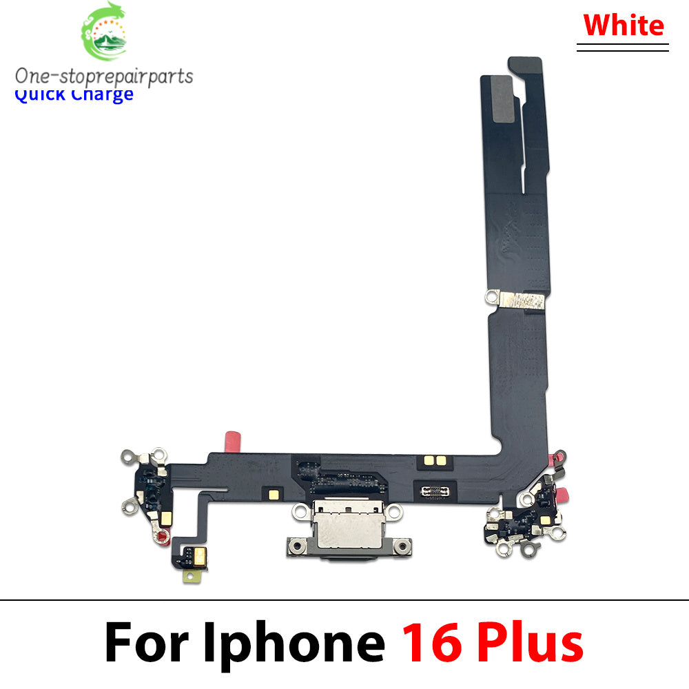New For iPhone 16 Pro Max Plus USB Micro Charger Charging Port Dock Connector Microphone Board Flex Cable iPhone phone repair parts