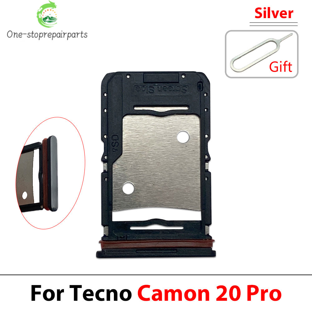 10Pcs, SIM Card Tray Slot Holder Adapter Accessories For Tecno Camon 16 17 17P 18 18P 19 20 Pro Neo Premier Tecno phone repair parts