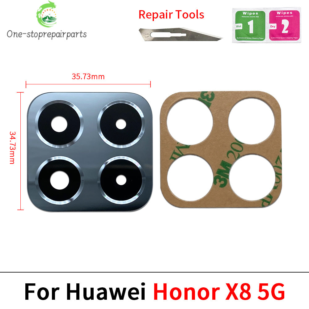 New Rear Back Camera Glass Lens For Huawei Honor X6 X6s X6B X8 5G With Adhesive Huawei phone repair parts