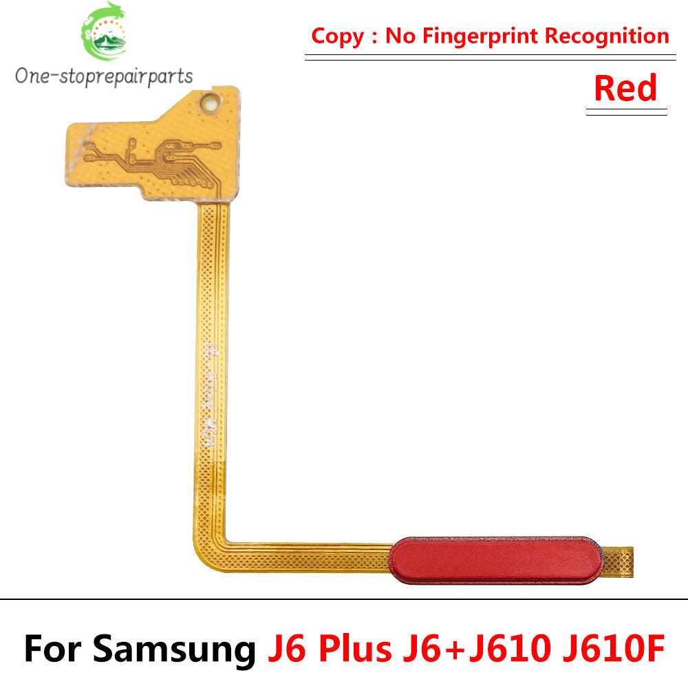 10Pcs/Lot, Home Button FingerPrint Touch ID Sensor Power Flex Cable Ribbon For Samsung J6 Plus J6+ J6plus J610 J610F Samsung phone repair parts