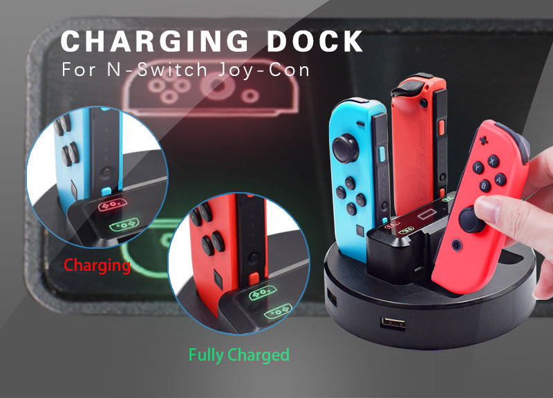 Suitable for Nintendo Switch Left and Right Small Handle Four Charges Switch Handle Charging Base JoyCon Charger