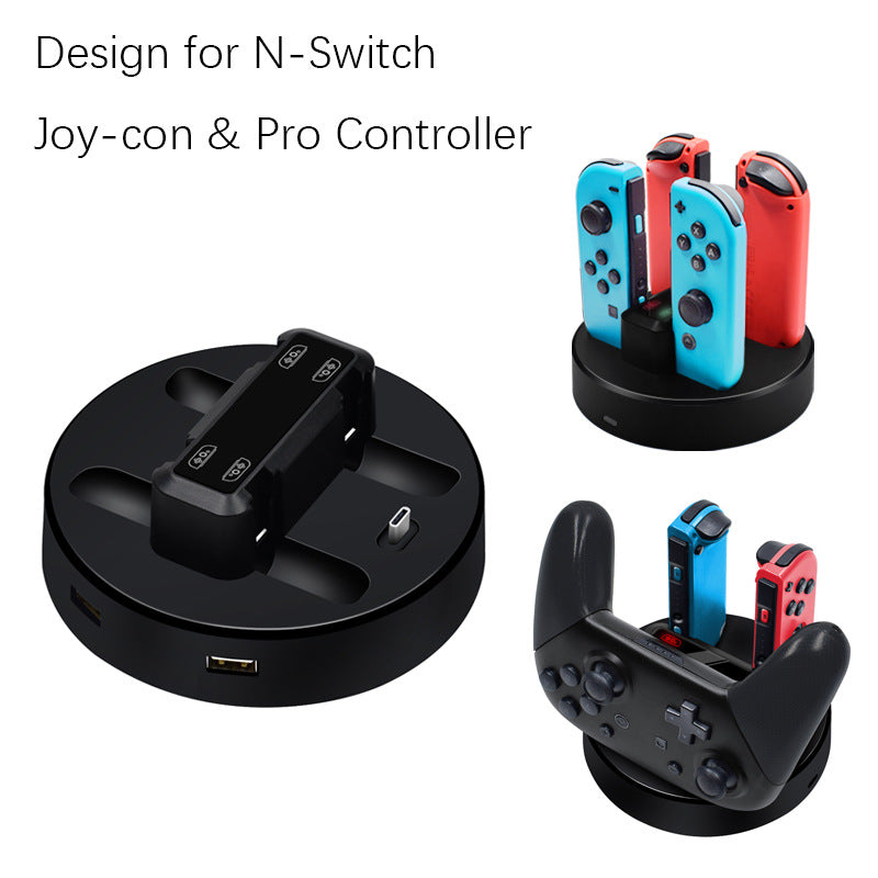 Suitable for Nintendo switch joycon handle four charging switch PRO handle charging seat 5in1