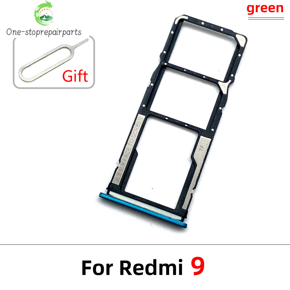 10Pcs/Lot, SIM Card Tray Slot Holder For Xiaomi Redmi 9 9A 9C 9T Replacement Parts Black Blue Green Yellow Orange Xiaomi Xiao mi phone repair parts