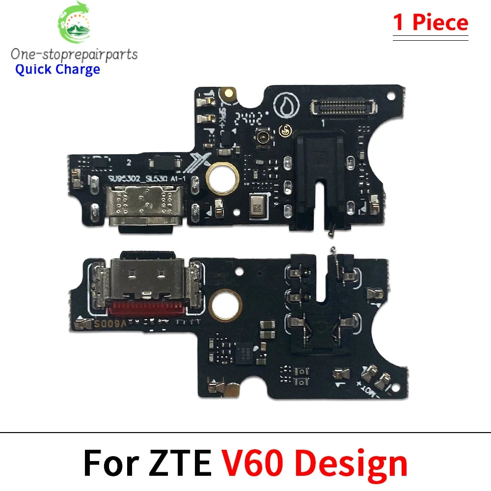 10Pcs, USB Charge Port Jack Dock Connector Charging Board Flex Cable For ZTE Blade V50 V60 V70 Smart Design Vita Max ZTE phone repair parts