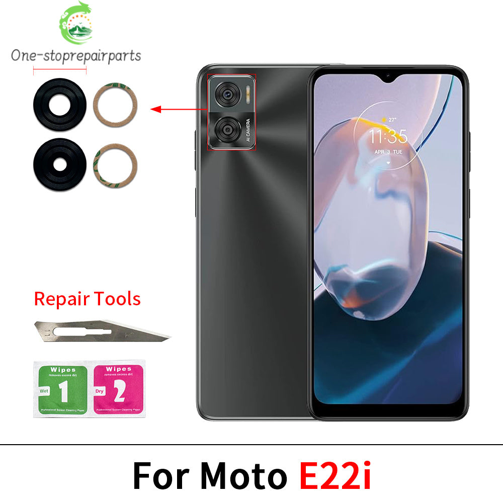 Back Rear Camera Glass Lens For Moto E4 E7 E6 E6s E5 E7i Plus Play Power E20 E30 E40 E22 E32 E13 E22i With Adhesive Motorola phone repair parts