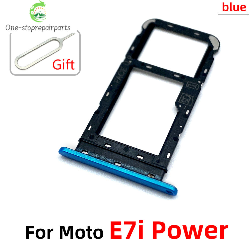 New SiM Tray For Moto E6 Play E6s E7 Plus E7i Power E20 E40 SIM Card Slot SD Card Tray Holder Adapter Motorola phone repair parts