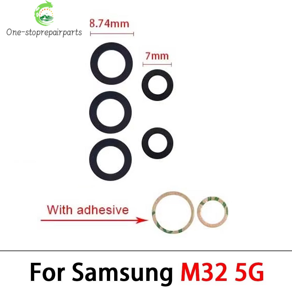 Rear Back Camera Glass Lens With Sticker For Samsung M10 M20 M30 M40 M12 M21 M21s M31 M31s M51 M32 M14 M54 M53