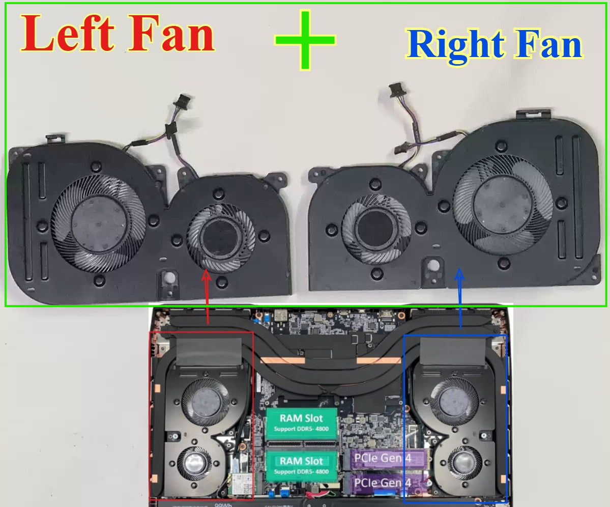 Laptop CPU Cooling Fan for Gigabyte 16 BKF KSB0705 PLB06006S05HH PLB08008S12HH X5L AERO17 RP77 RP75W fan Gigabyte laptop repair parts