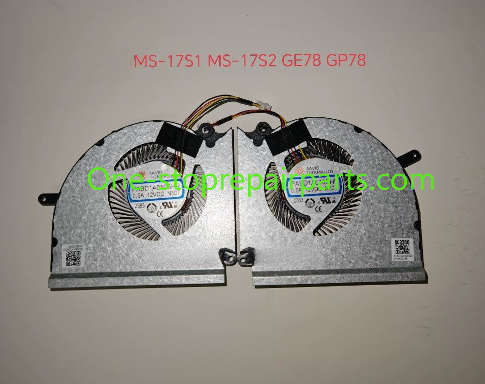Cooler cooling fan For MSI 17S1 17S2 GE78H GP78H 12V PABD1A010SHR PABD1A010SHL N507 N508 Laptop CPU GPU fan