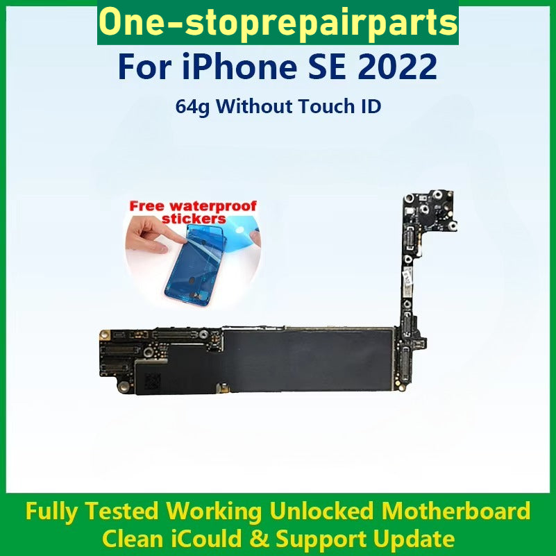 For iPhone SE 2020 Mainboard With Touch ID Cleaned iCloud Fully Tested 100%Working Unlocked Motherboard For iPhone SE 2022 iPhone phone repair parts