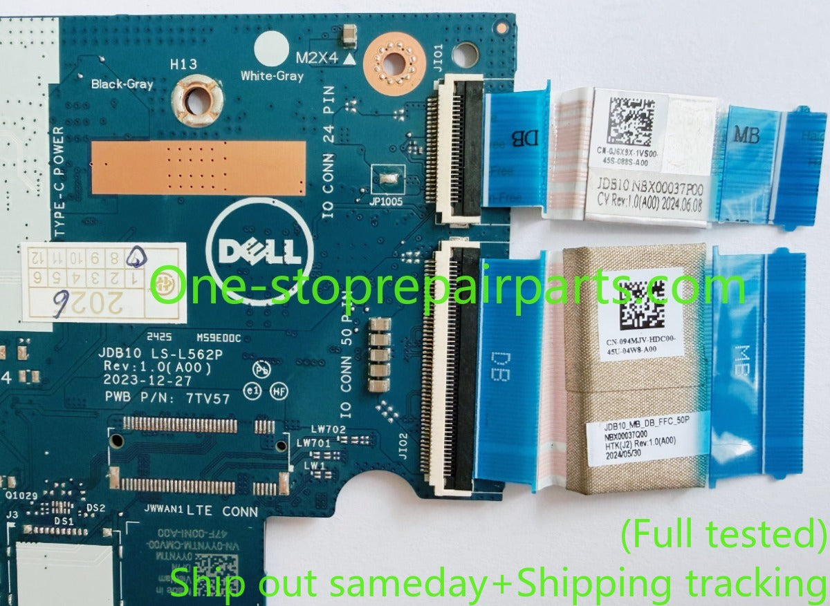 USB daughterboard for Dell Chromebook 11 3120-P30T (2-in-1; 2024) WWAN/USB I/O Circuit Board 2-in-1 ONLY JDB10 LS-L562P 7TV57 DB cable 0J6X9X 24P NBX00037P00 094MJV 50P NBX00037Q00