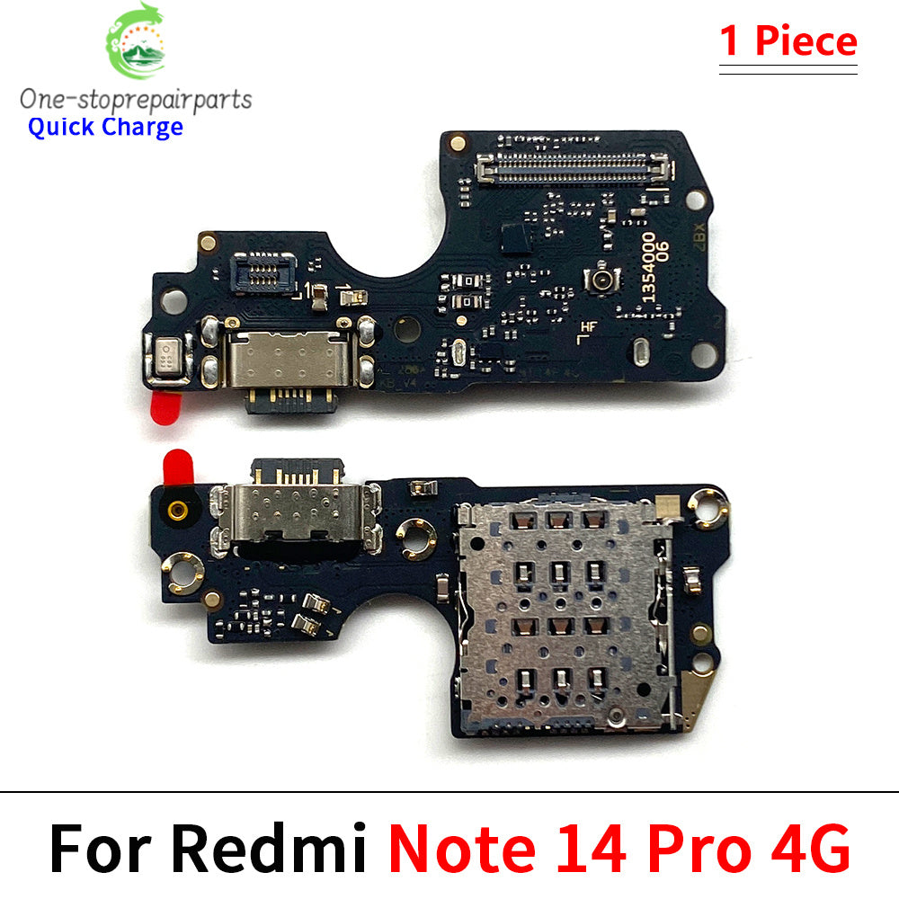 USB Charging Port Board Flex Cable Connector For Xiaomi Redmi Note 14 Pro Plus 4G 5G / Redmi 14C 14R Microphone Module Xiaomi Xiao mi phone repair parts