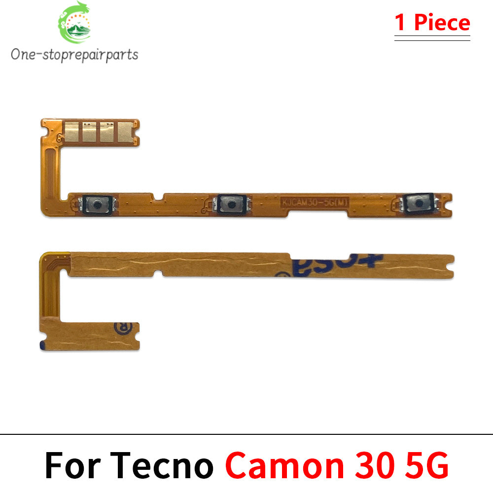 10Pcs, Power On Off Volume Side Button Key Flex Cable For Tecno Camon 15 16 17 18 19 20 30 Pro Air Neo 4G 5G Tecno phone repair parts