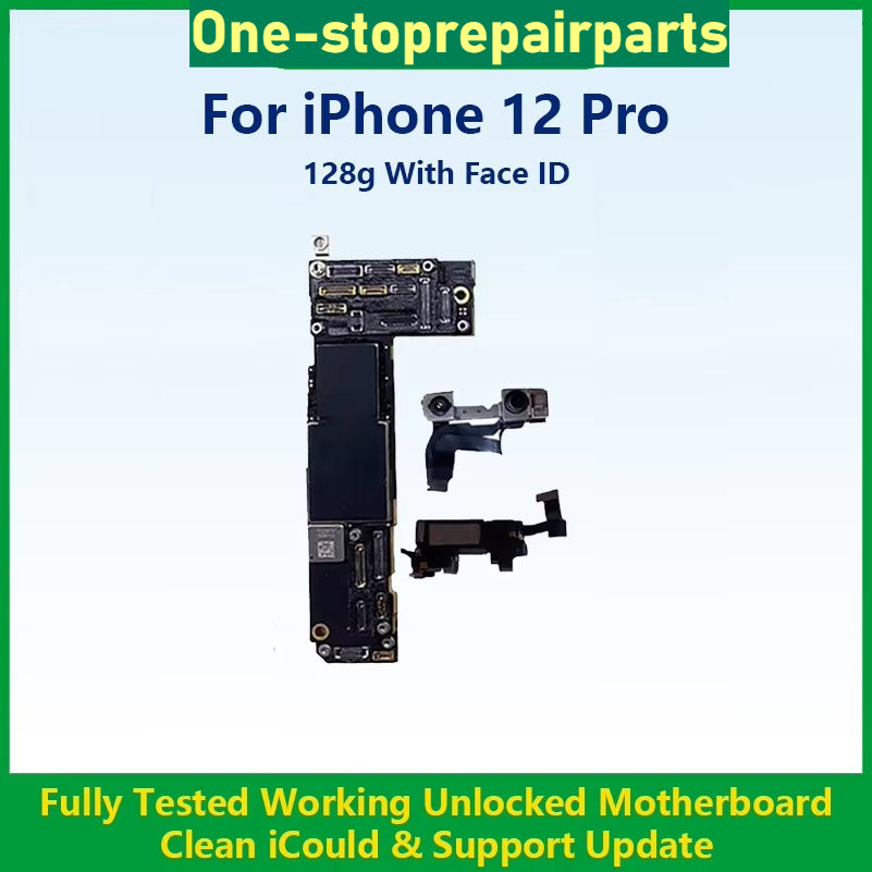 Fully Tested Working Well Motherboard For iPhone 12 Pro Max With/Without Face ID Cleaned iCloud And Support Update Logic Board iPhone phone repair parts
