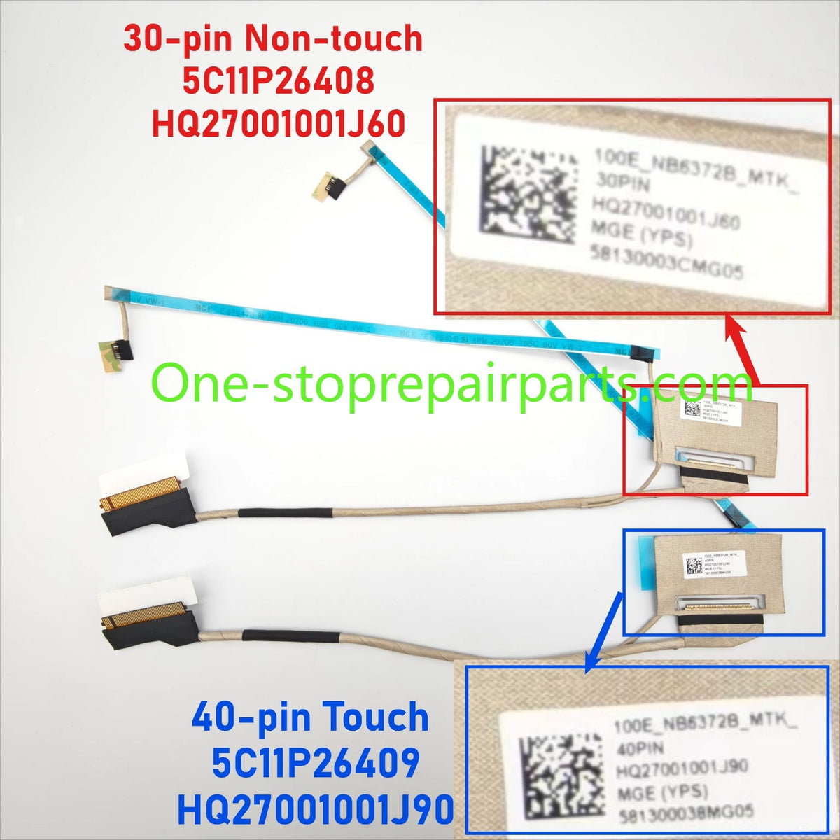 LCD EDP Cable For Lenovo 100e Chromebook Gen 5 5C11P26408 5C11P26409 HQ27001001J60 HQ27001001J90 LCD screen display flex Cable Lenovo laptop repair parts