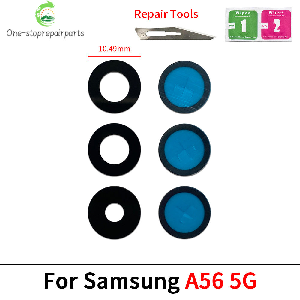10Pcs/Lot , Camera Glass Lens Back Rear Camera Glass Lens For Samsung A06 A16 A26 A36 A56 4G 5G With Adhesive Sticker Samsung phone repair parts
