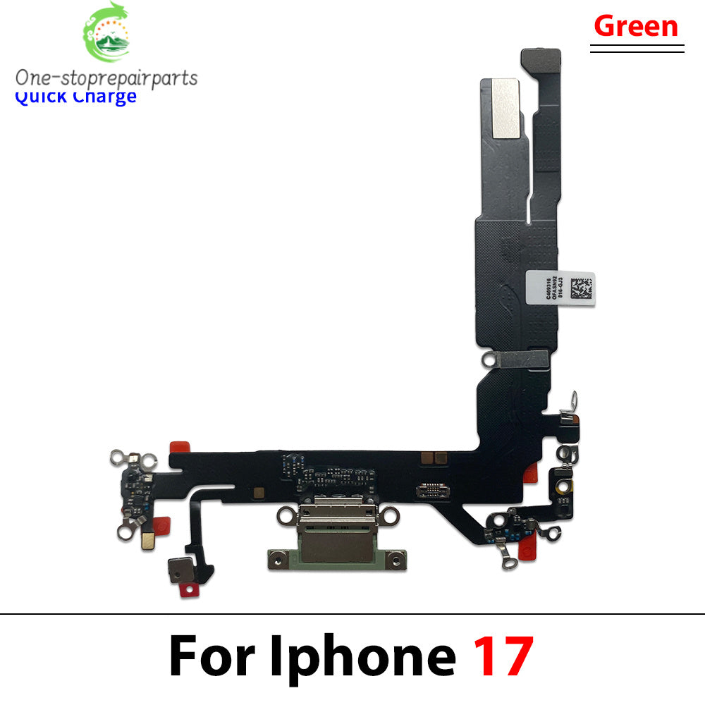 New For iPhone 17 / For iPhone 16E USB Micro Charger Charging Port Dock Connector Microphone Board Flex Cable iPhone phone repair parts