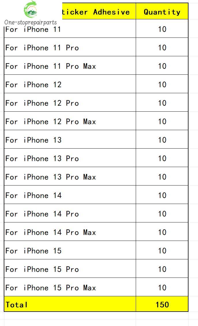 50Pcs, New For iPhone 11 12 13 14 14Pro 15 15Pro Pro Max Waterproof Sticker Adhesive LCD Display Frame Tape Glue Repair Parts iPhone phone repair parts