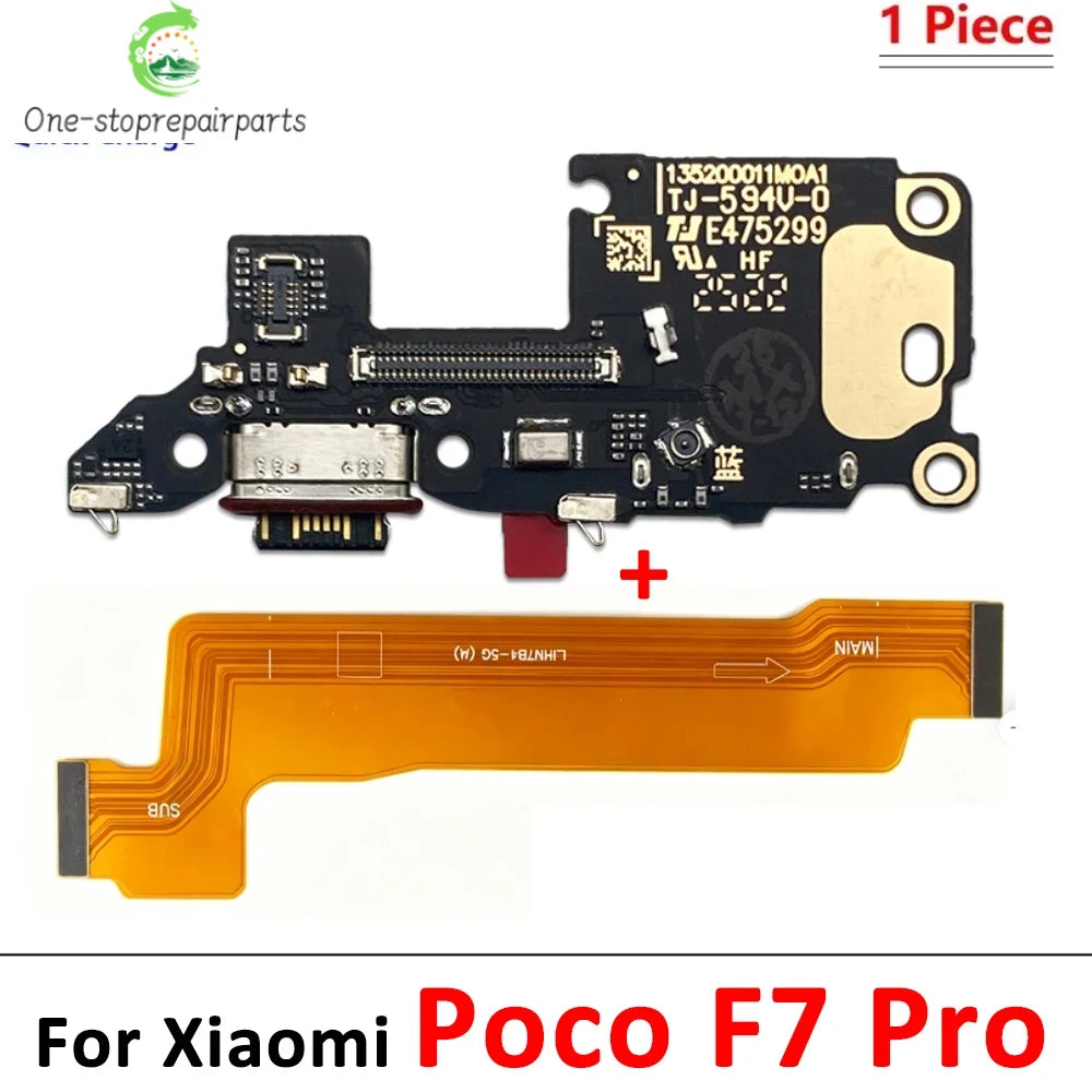 Dock Connector Micro USB Charger Charging Port Microphone Main Board Flex Cable For XIaomi Poco X5 X6 X7 F5 F6 F7 Pro 4G 5G Xiaomi Xiao mi phone repair parts