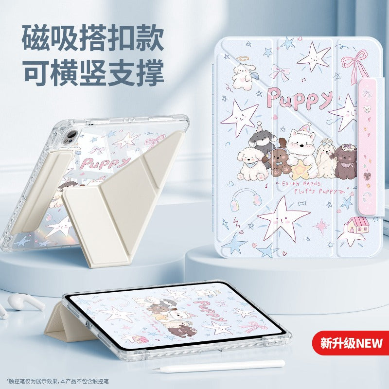 For huawei matepad tablet protective case air12 protective case se10.4 with pen slot 11.5 For glory 9 all-inclusive x10pro acrylic 115 transparent 10.8 powder line dog 2023 Tablet Accessories