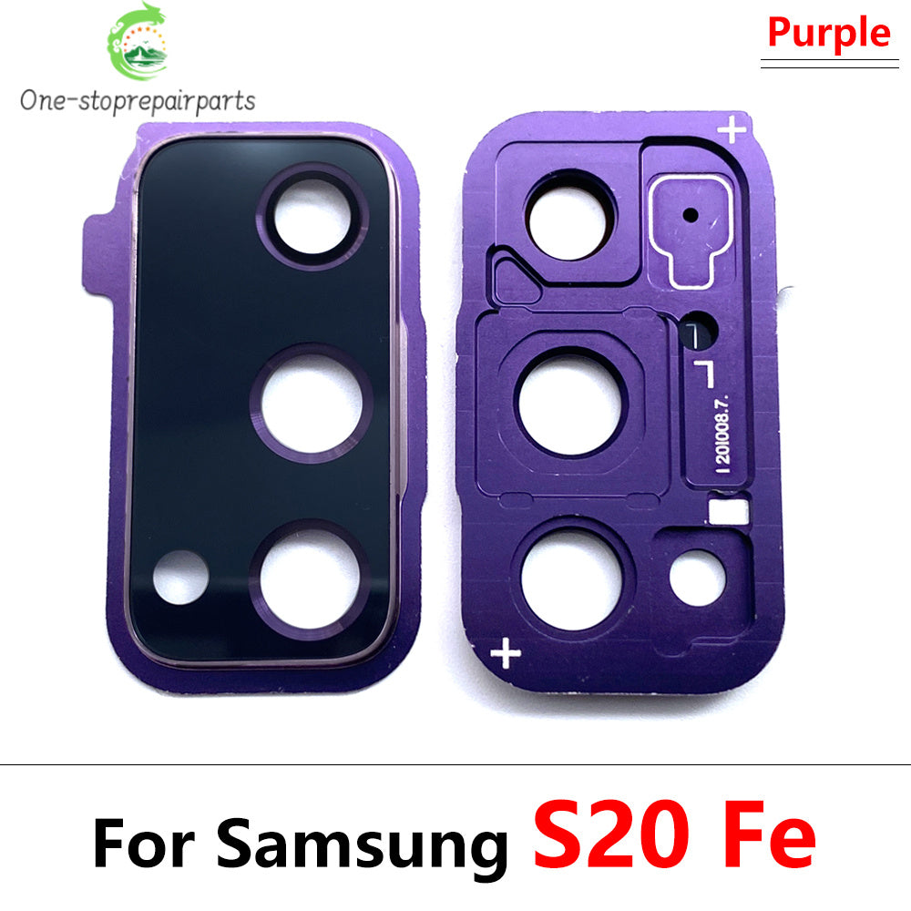 10Pcs/Lot, For Samsung S20 Fe Back Rear Camera Glass Lens Circle Cover With Adhensive Samsung phone repair parts
