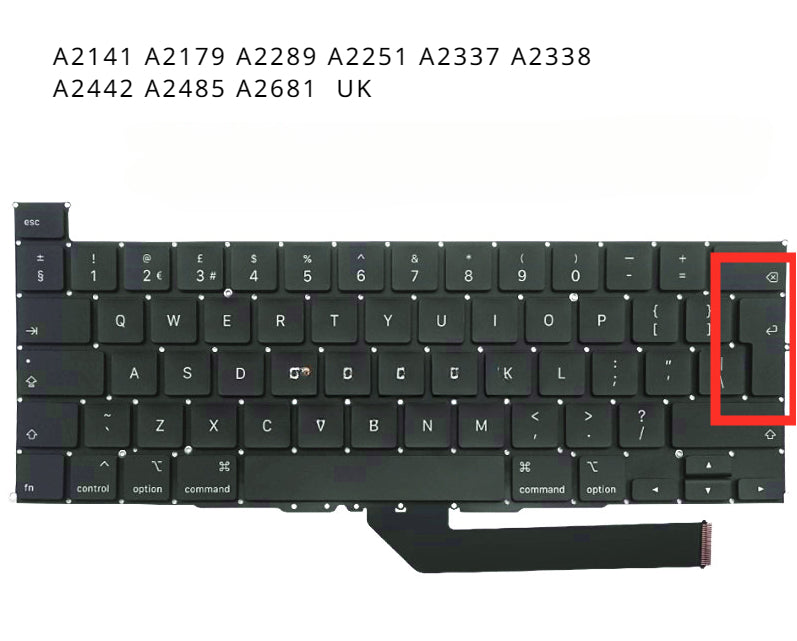(Shipping fee not include)For apple macbook A2141 A2179 A2289 A2251 A2337 A2338 A2442 A2485 A2681 EU UK Keyabord