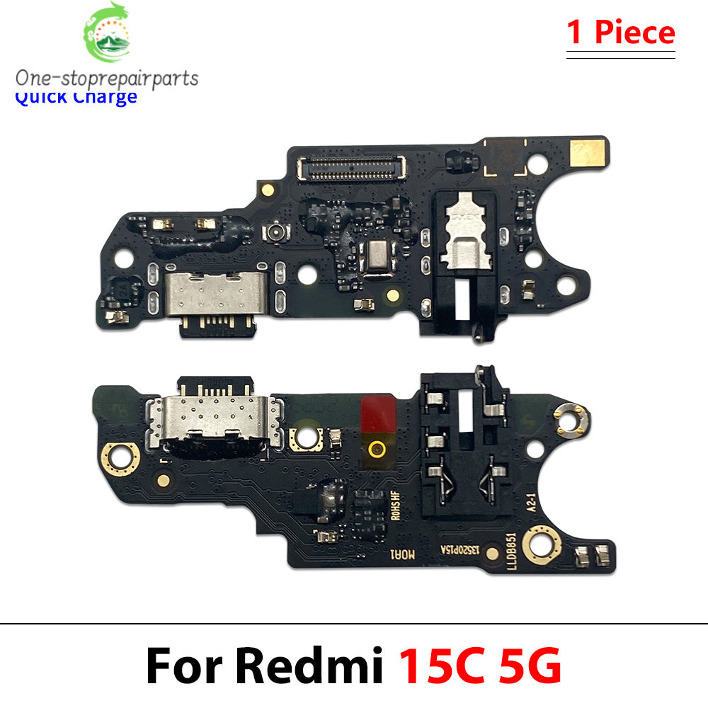 New For Xiaomi Redmi 12 12C 13 13C 14C 15 15C 4G 5G Dock Connector Micro USB Charger Charging Port Flex Cable Microphone Board Xiaomi Xiao mi phone repair parts