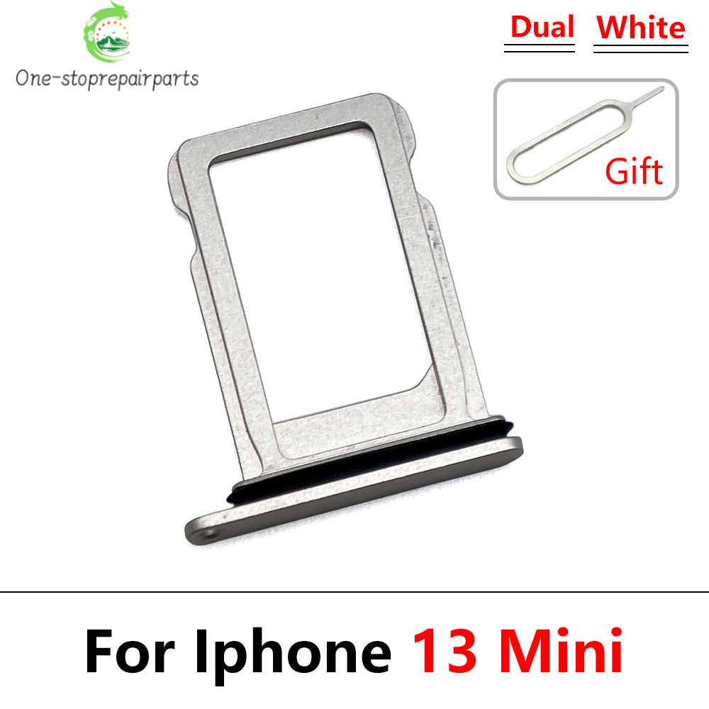 10Pcs New For iPhone 13 Pro 13Pro Max Mini Dual SIM Card Tray Slot Holder Adapter Accessories iPhone phone repair parts