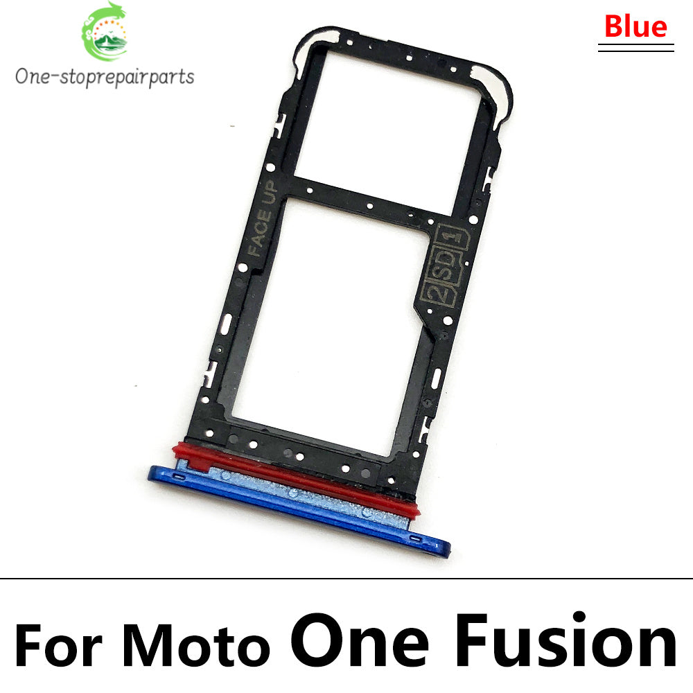 New SiM Tray For Motorola Moto One Macro Action Zoom Hyper Fusion Plus SIM Card Slot SD Card Tray Holder Adapter Motorola phone repair parts