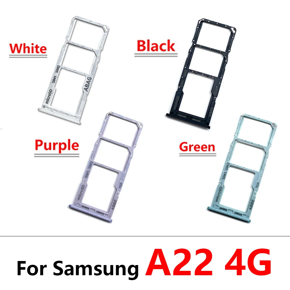 10Pcs, Dual SIM Card Tray Slot Holder For Samsung A13 A23 A33 A53 A73 A22 A32 A52 A72 4G 5G Replacement Parts Mix Color Samsung phone repair parts