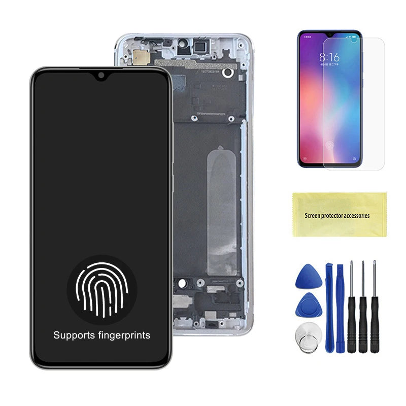 6.39" Amoled Screen for Xiaomi Mi 9 Lite LCD Display Digital Touch Screen Assembly with Frame for Mi CC9 Replacement M1904F3BG Xiaomi phone repair parts