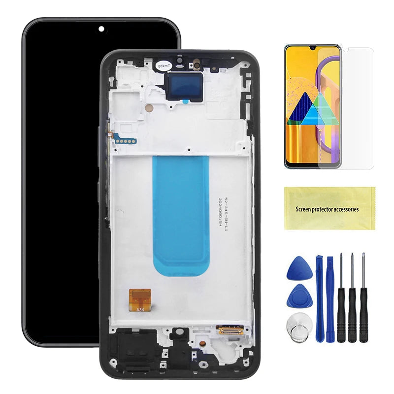 Super AMOLED Screen for Samsung Galaxy A34 A346B A346B/DS Lcd Dispaly Digital Touch Screen with Frame for Samsung A34 Assembly Samsung phone repair parts