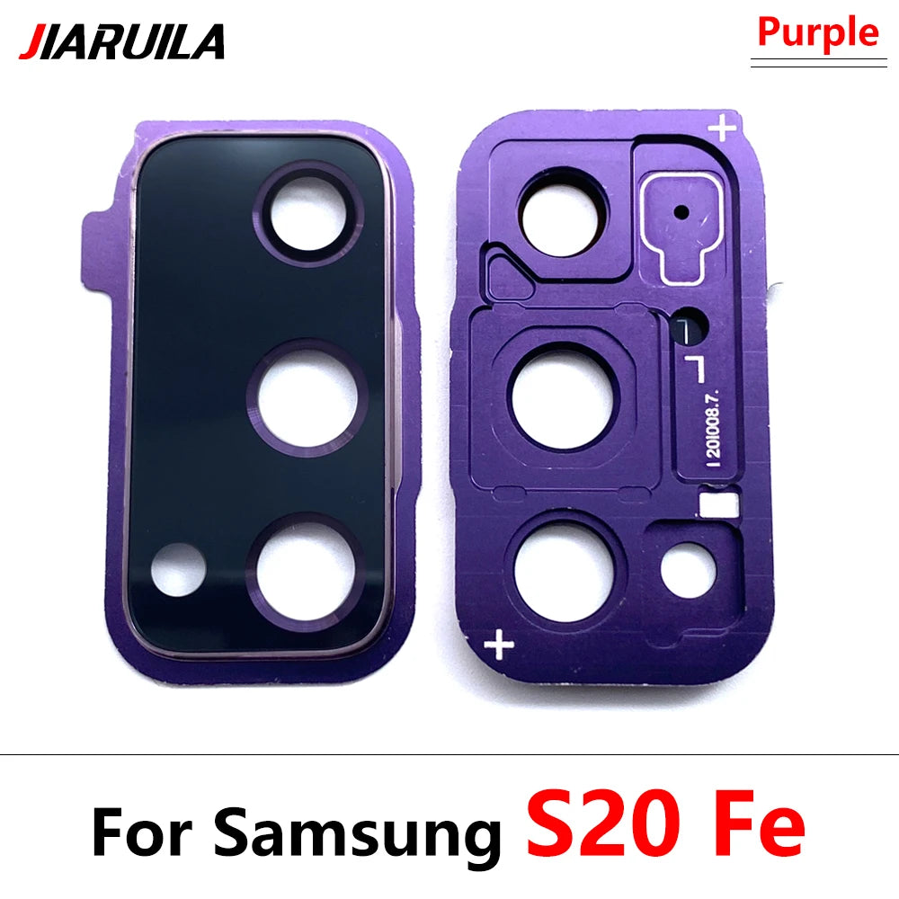 10Pcs/Lot, For Samsung S20 Fe Back Rear Camera Glass Lens Circle Cover With Adhensive Samsung phone repair parts