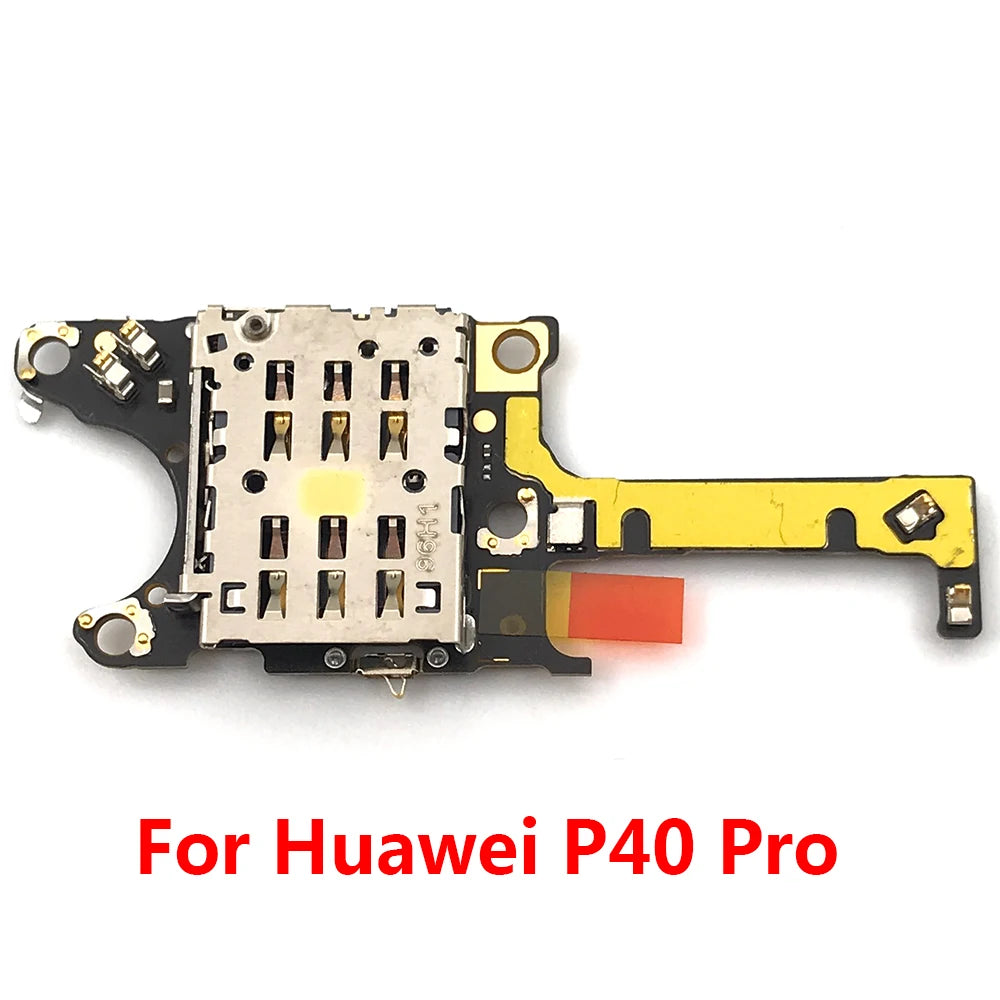 For Huawei P40 Pro SIM / SD Card Reader Holder Conecction Board With Microphone Flex Cable Huawei phone repair parts