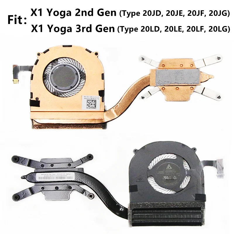 New Original For CPU Cooling Fan Heatsink Radiator Laptop Lenovo ThinkPad X1 Yoga 2nd Gen 3rd 01AX830 01AX999 01AY917 01AY918 Lenovo laptop repair parts
