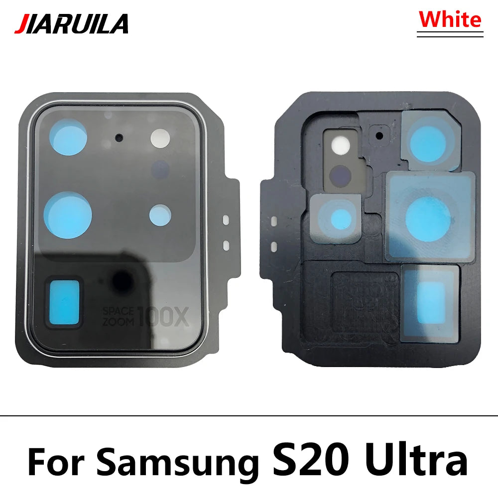 New Rear Camera Glass Lens Cover With Frame Holder with Sticker For Samsung S20 Plus S20 Ultra Replacement Parts Samsung phone repair parts