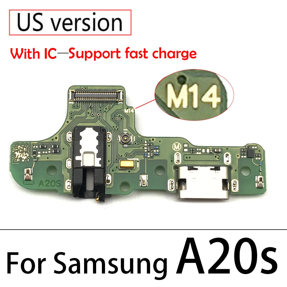 10Pcs, USB Port Charger Dock Plug Connector Charging Board FLex Cable Microphone For Samsung A20S A207 A207F Samsung phone repair parts
