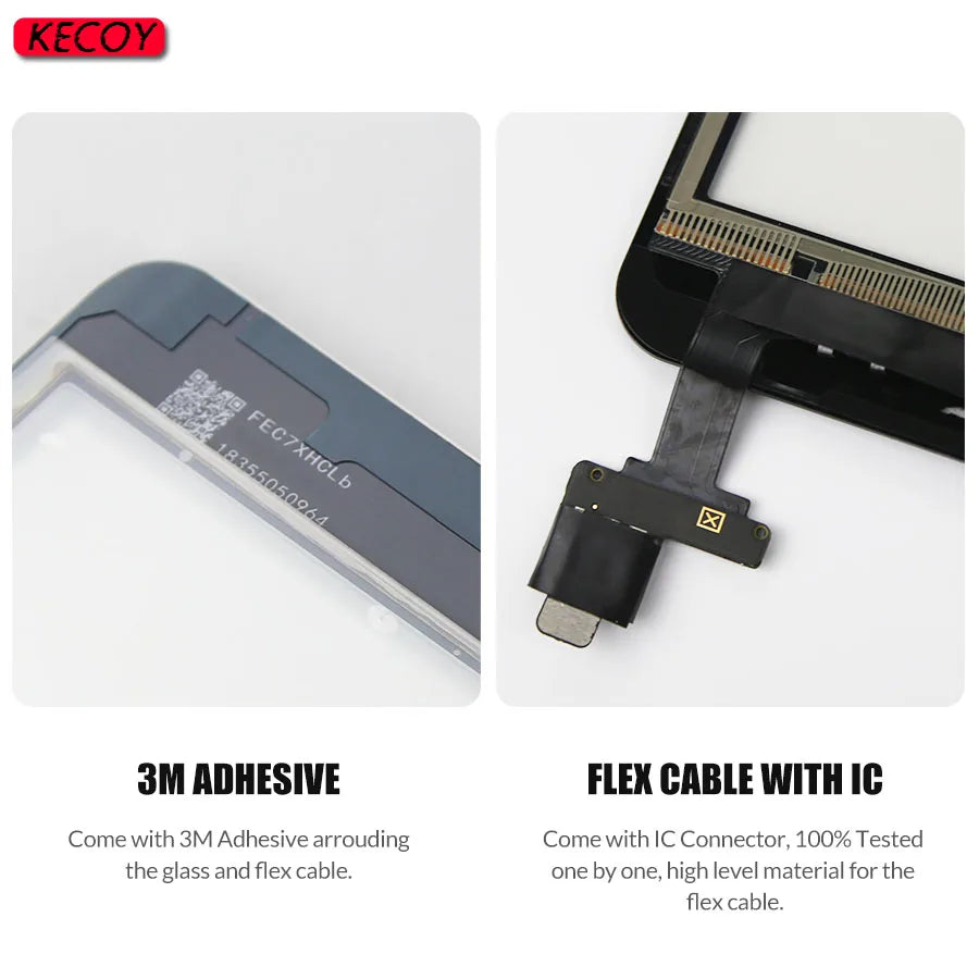 1Pcs Touhscreen For iPad Mini1 Mini2 A1432 A1454 A1455 A1489 A1490 Touch Screen Panel Digitizer +IC Chip Connector Flex+Button iPad repair parts
