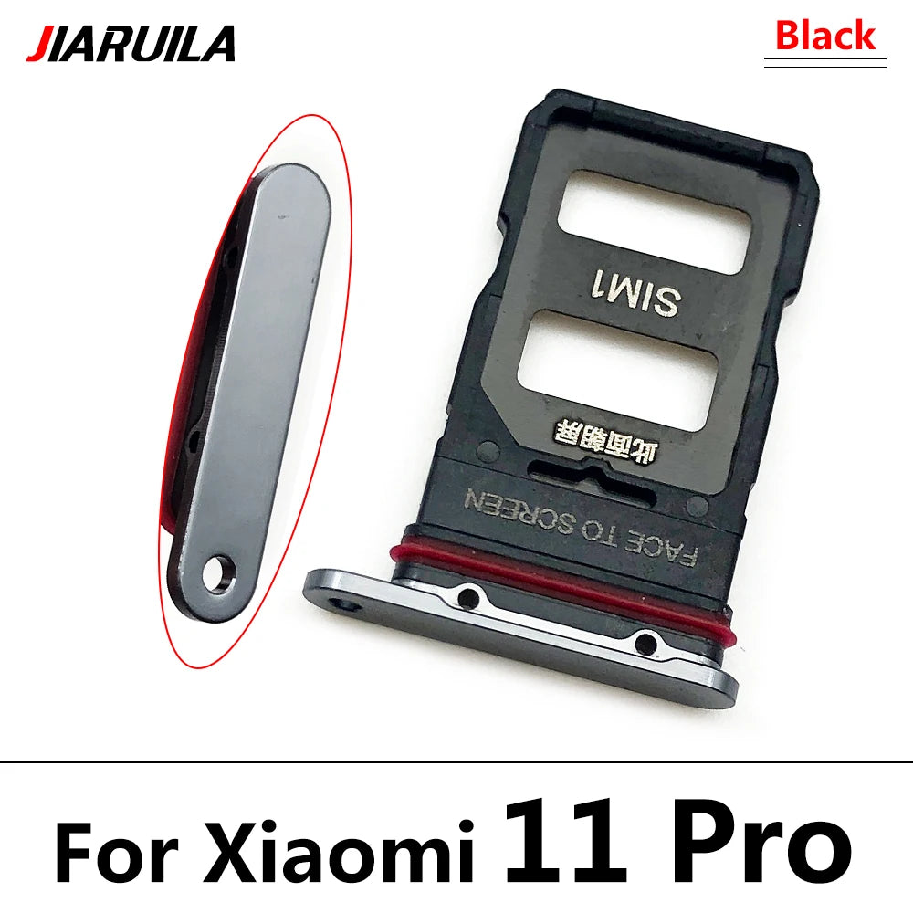 New SIM Card Slot SD Card Tray Holder Adapter For Xiaomi Mi 11 11T Mi11 Pro Lite Replacement Parts Black Blue Silver Xiaomi Xiao mi phone repair parts