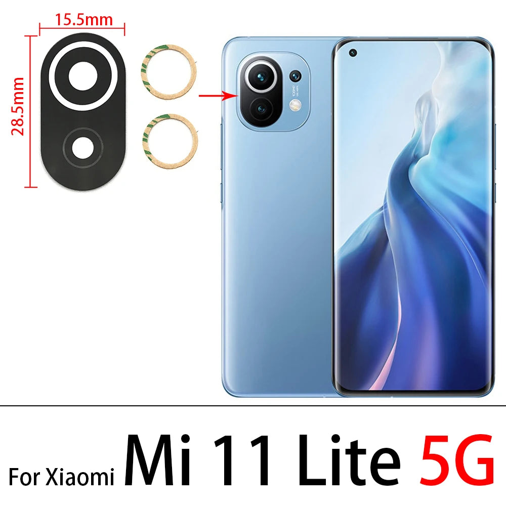 2Pcs Camera Glass For Xiaomi Mi 9 Lite Se Mi10 11 10T Pro Note 10 Lite Poco X3 F3 9C Rear Back Camera glass Lens With Adhesive Xiaomi Xiao mi phone repair parts