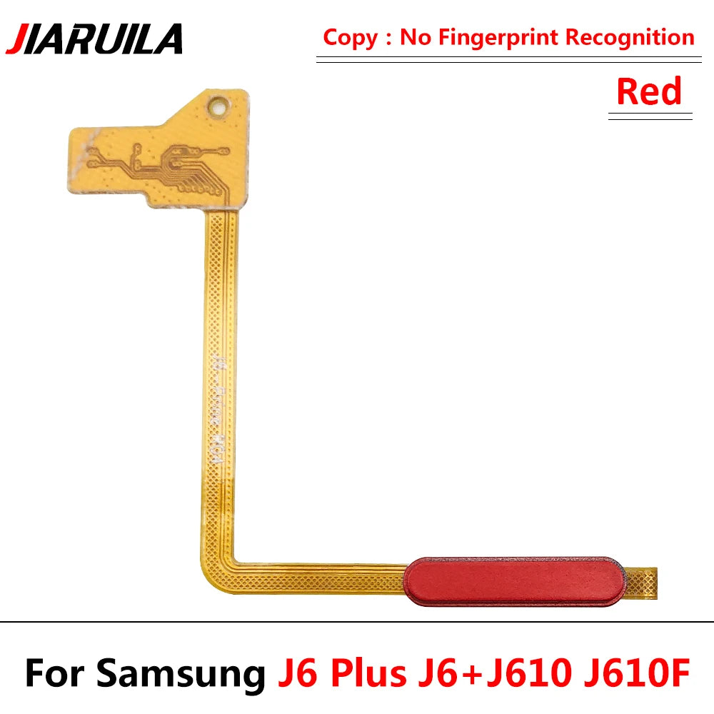 10Pcs/Lot, Home Button FingerPrint Touch ID Sensor Power Flex Cable Ribbon For Samsung J6 Plus J6+ J6plus J610 J610F Samsung phone repair parts