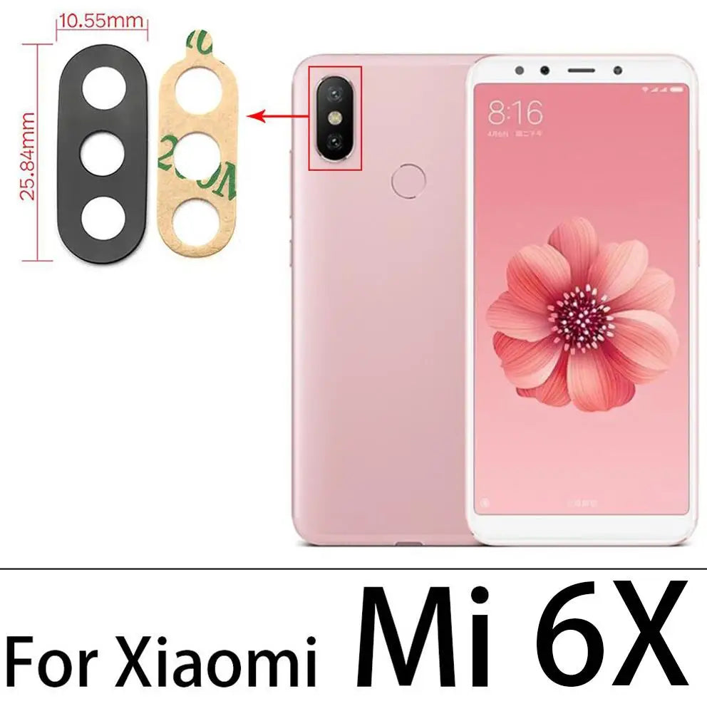 2Pcs/Lot, Rear Back Camera Glass Lens Cover For Xiaomi Mi A3 With Sticker Adhesive For Xiaomi Mi A1 A2 Lite Replacement Parts Xiaomi Xiao mi phone repair parts