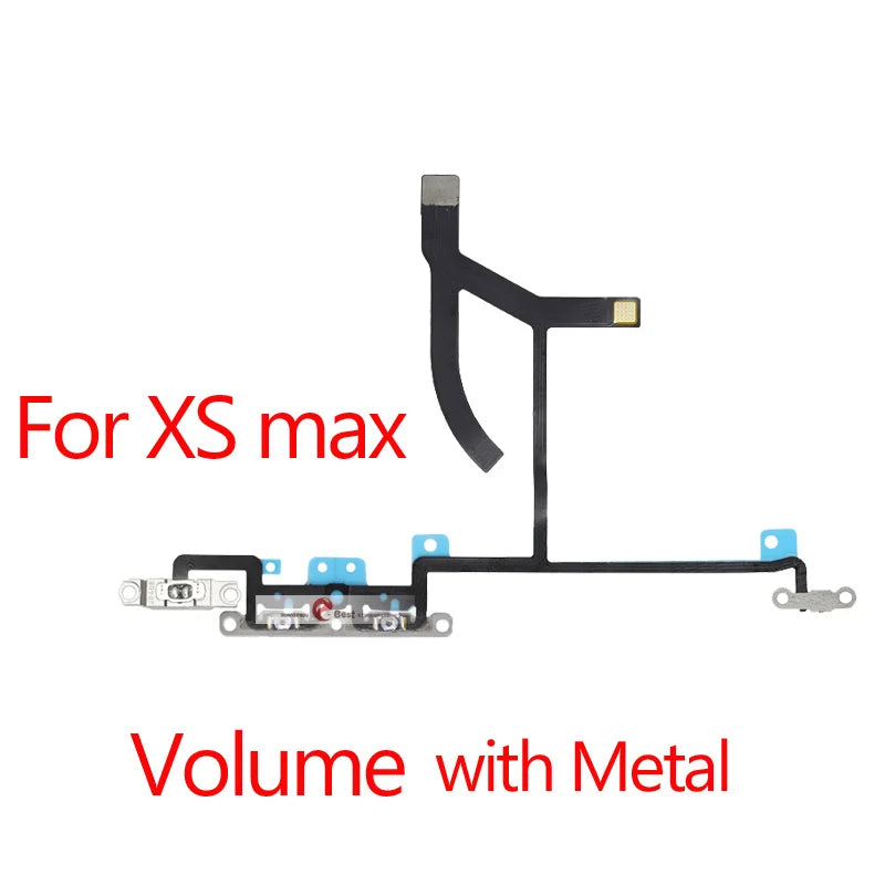 Power Flex For iPhone 5G SE 6 6s 7 8 Plus 7G 8G 6G X XR XS MAX Mute & Volume Button Switch Key Power Flex Cable With Metal Parts iPhone phone repair parts