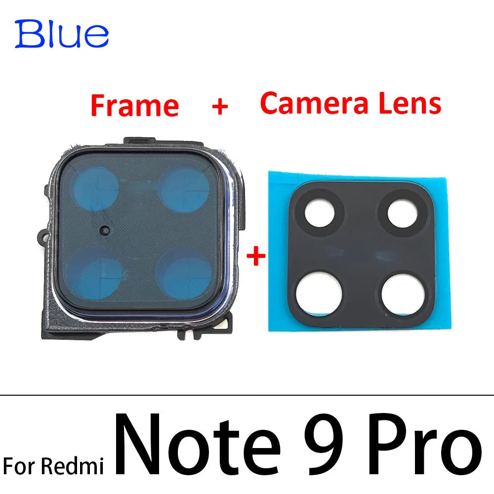 New Rear Camera Glass Lens Cover With Frame Holder For Xiaomi Redmi Note 9S 9 Pro with Sticker Replacement Parts Xiaomi Xiao mi phone repair parts