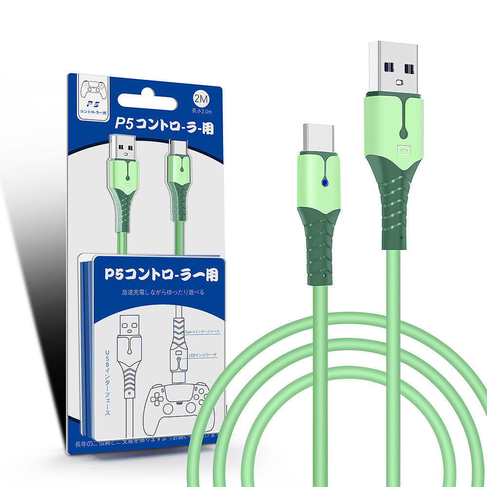 Liquid Soft Glue PS5 Controller Data Cable USB Charging Cable for Android Phone Fast Charging PS5 Charging Cable