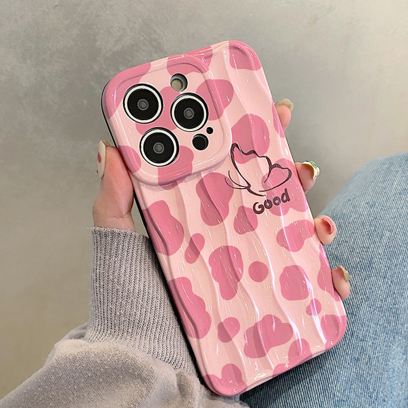 Accessories ins wind girl heart pink leopard print for apple 15promax mobile phone case iphone14pro new 13p