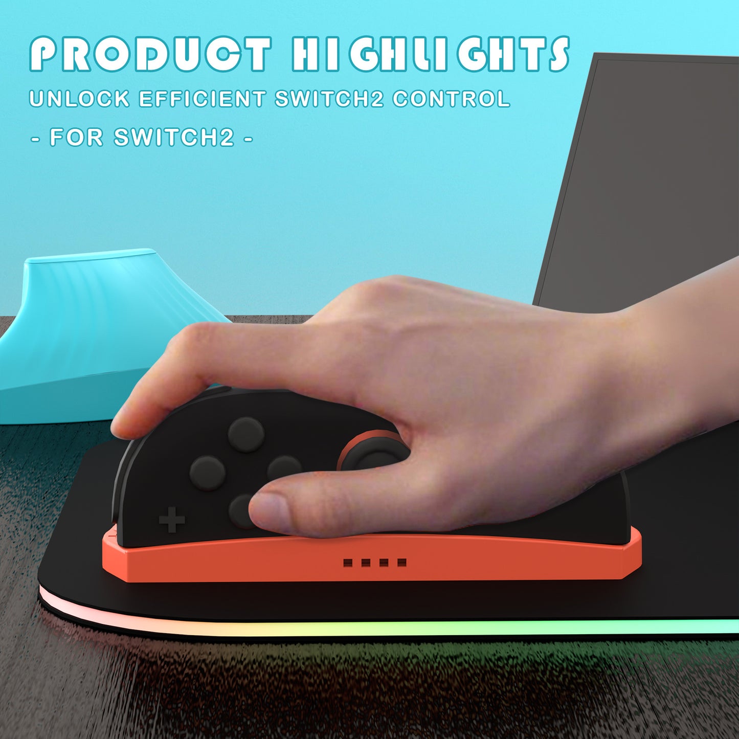 Switch 2 Handle Mouse Holder for Nintendo Switch 2 Small Handle Mouse NS2 Grip Base