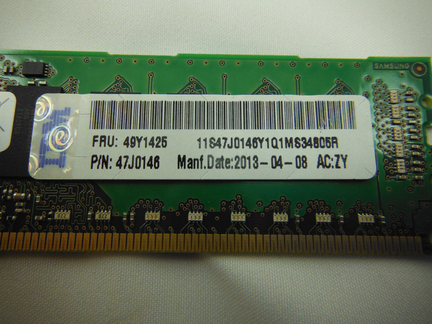 IBM 49Y1407 FRU: 49Y1425 47J0146 4G 2RX8 PC3L-10600R RAM memory