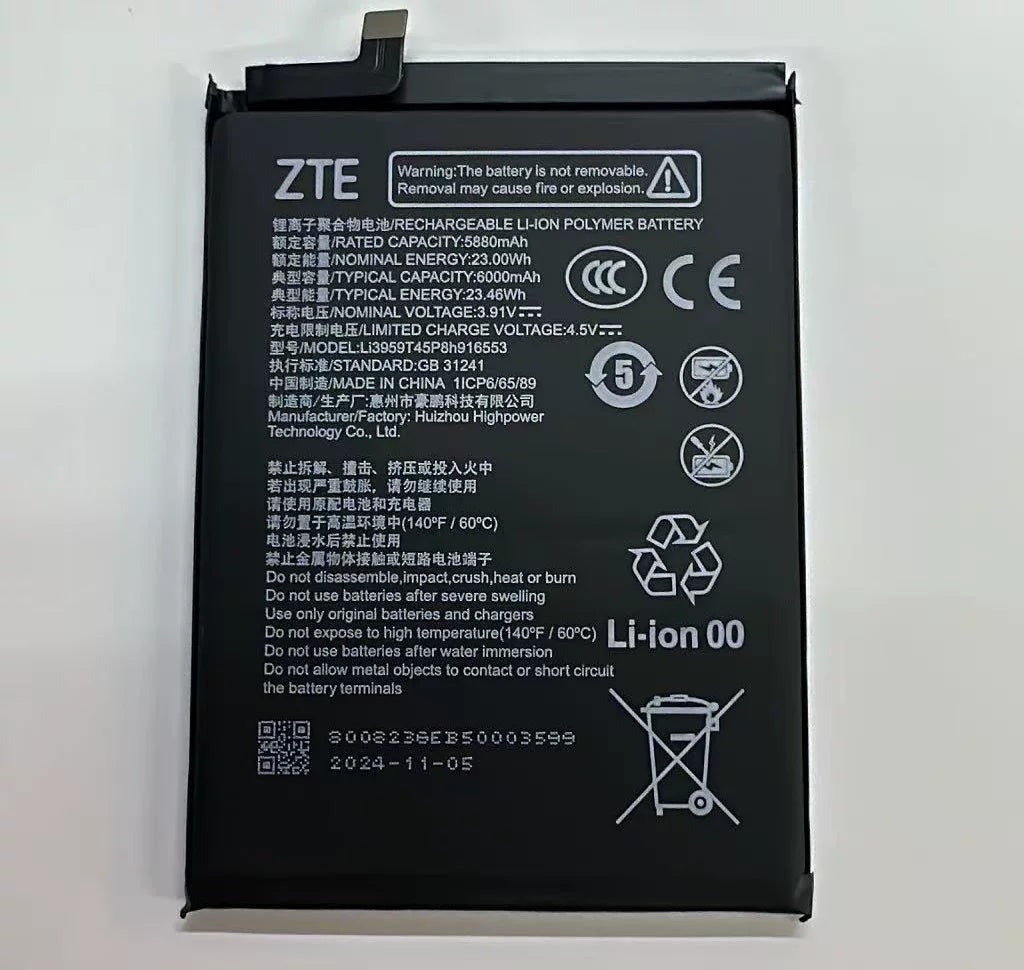 ZTE Voyage41 N7530N Original battery Li3959T45P8h916553 battery 6000mAh ZTE phone repair parts