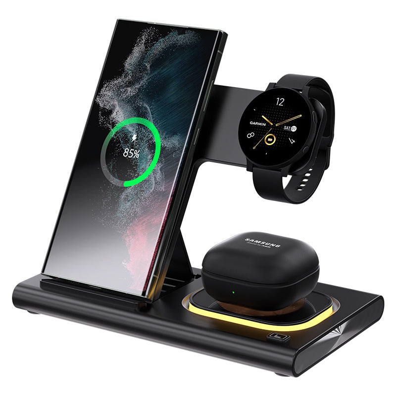 apple samsung 3-in-1 wireless charger supports fast charging multi-function